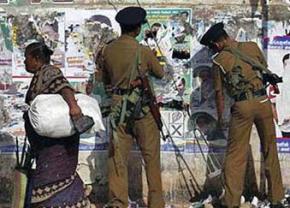 Sri Lankan military forces on patrol